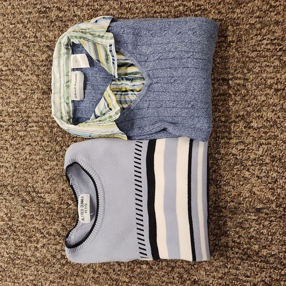 2 Alfred Dunner Sweaters Size Petite M Color Blue - Picture 11 of 11